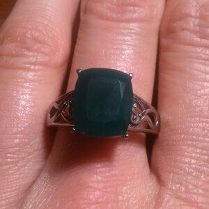 Green Onyx Stainless Steel Ring (Size 10)
